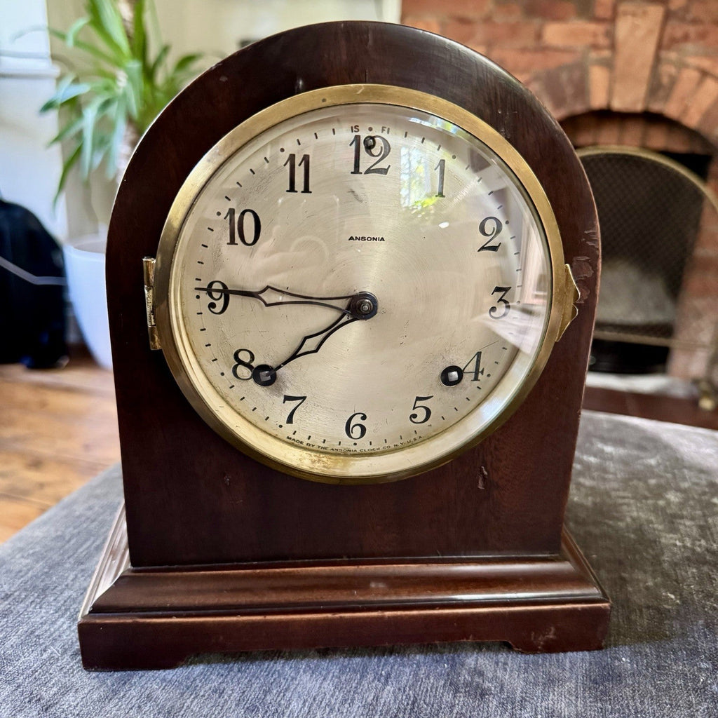 Antique Ansonia American Mantel Clock c1900 Rack & Snail Gong Strike Serviced - Mahn and Co Clock Repairs
