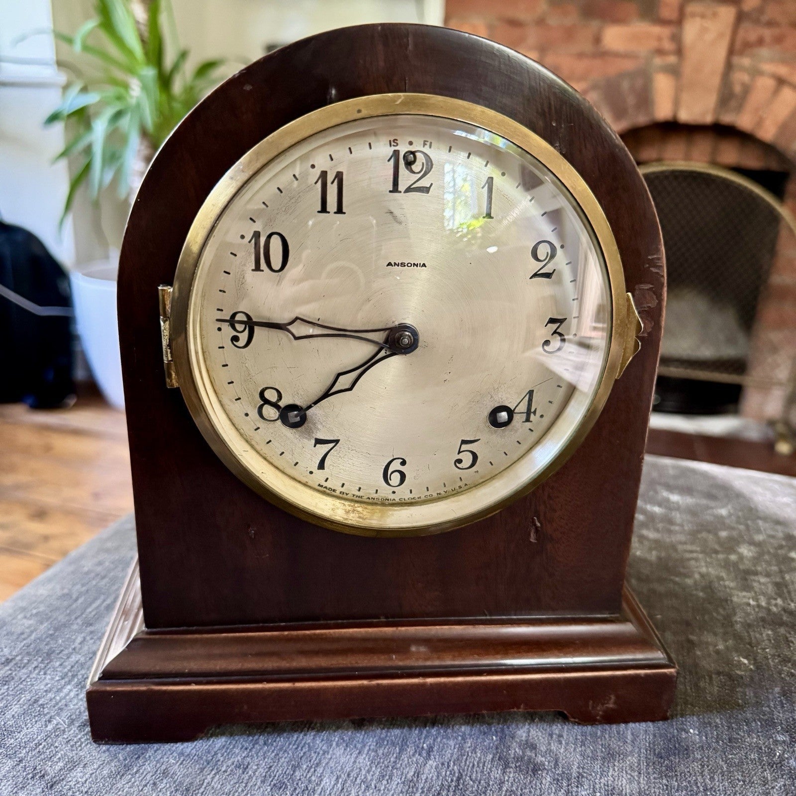 Antique Ansonia American Mantel Clock c1900 Rack & Snail Gong Strike Serviced - Mahn and Co Clock Repairs
