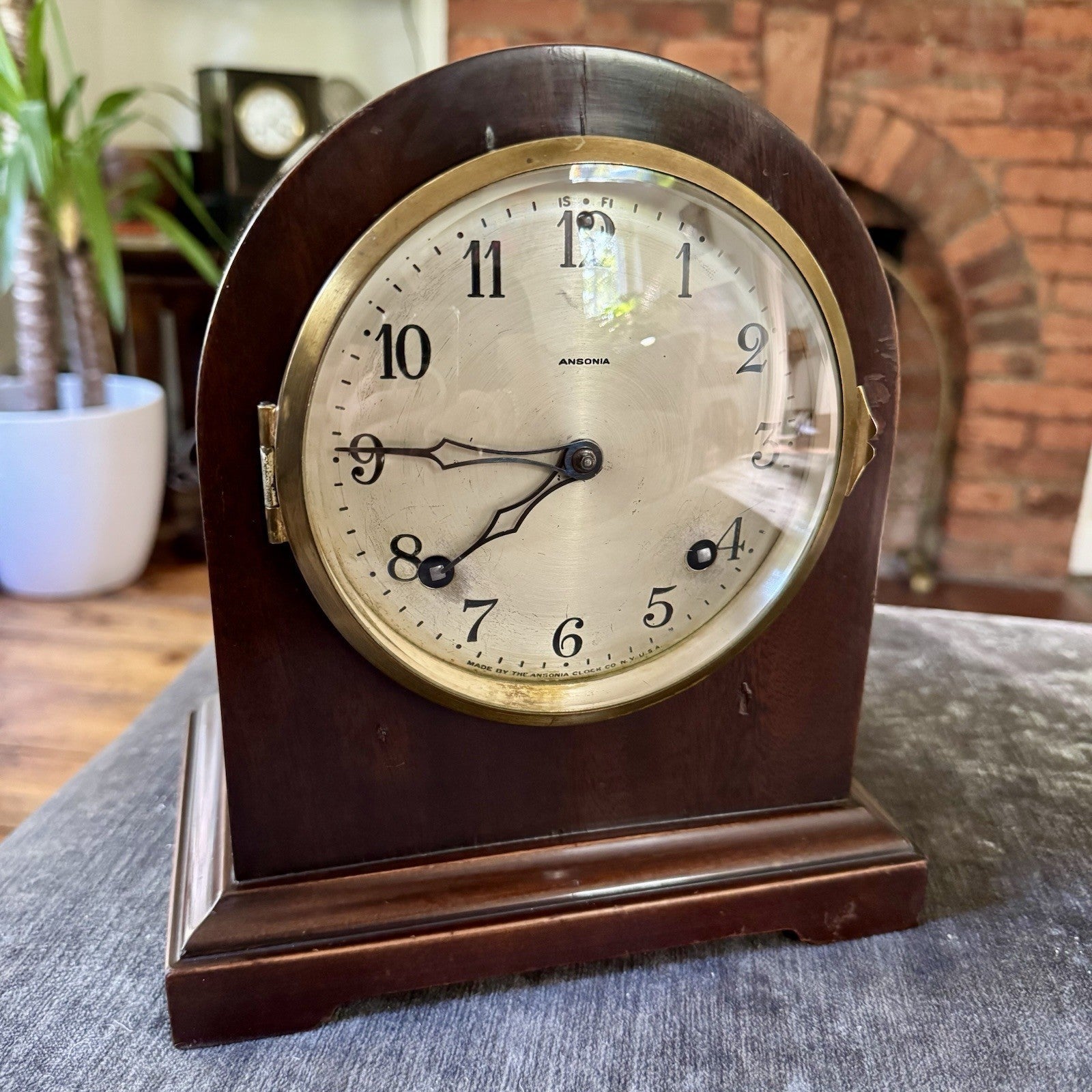 Antique Ansonia American Mantel Clock c1900 Rack & Snail Gong Strike Serviced - Mahn and Co Clock Repairs
