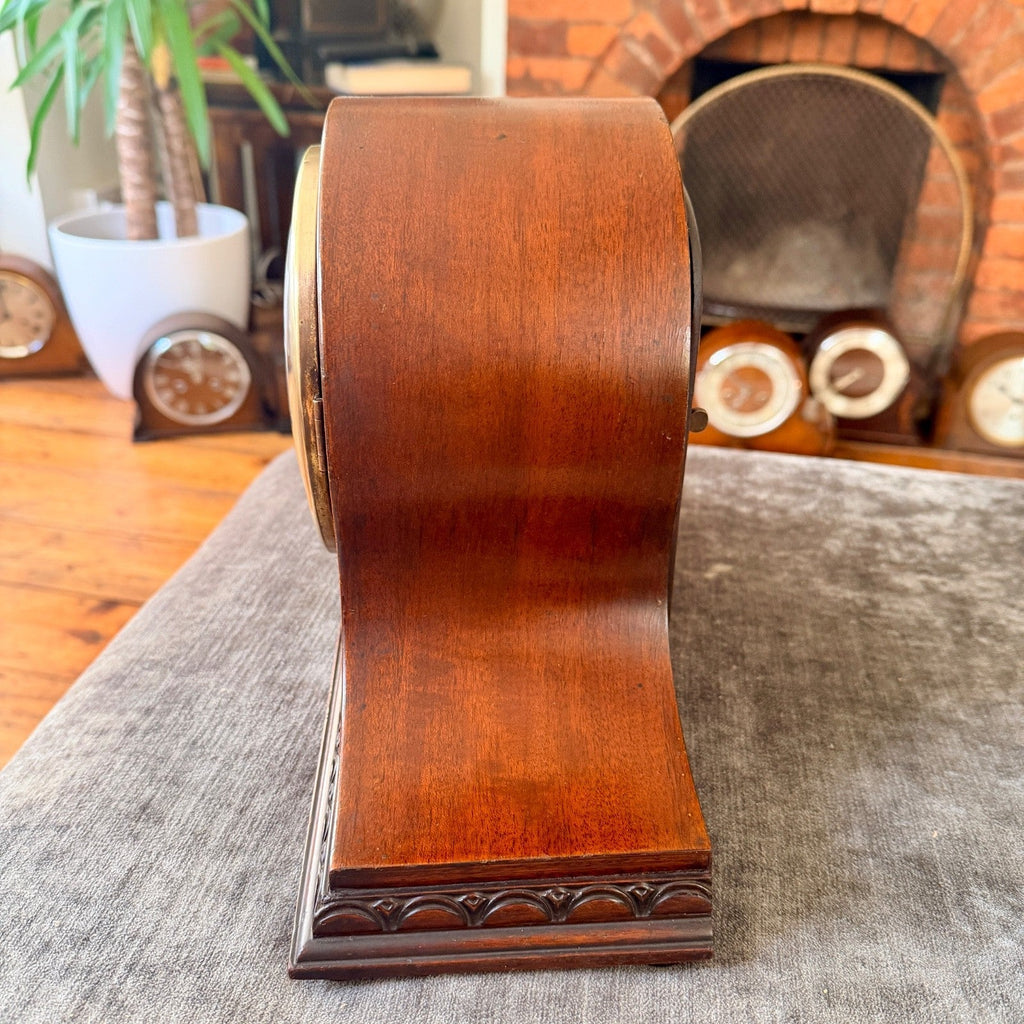 Antique Bravingtons London Mahogany Striking Mantel Clock Fully Serviced - Mahn and Co Clock Repairs