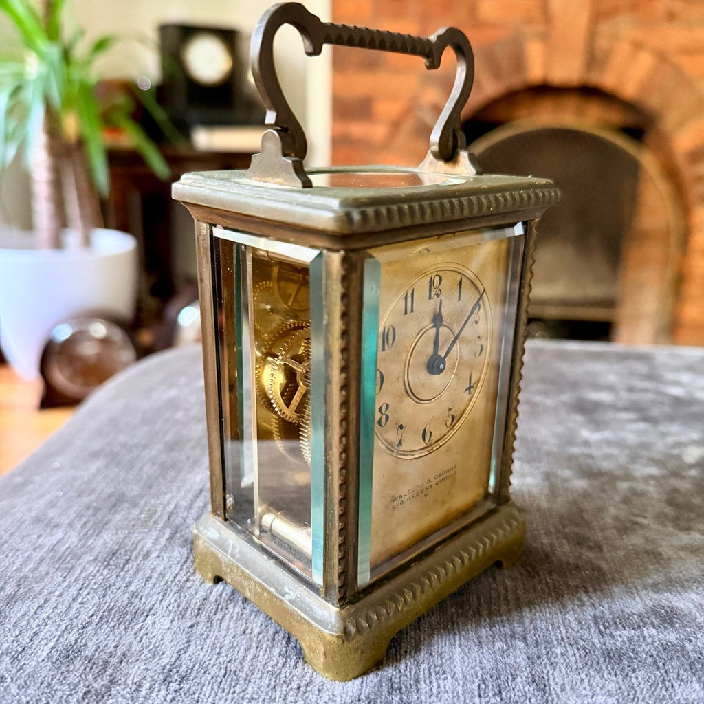 Antique c1880 French Carriage Clock Walters & George London Lever Escapement - Mahn and Co Clock Repairs