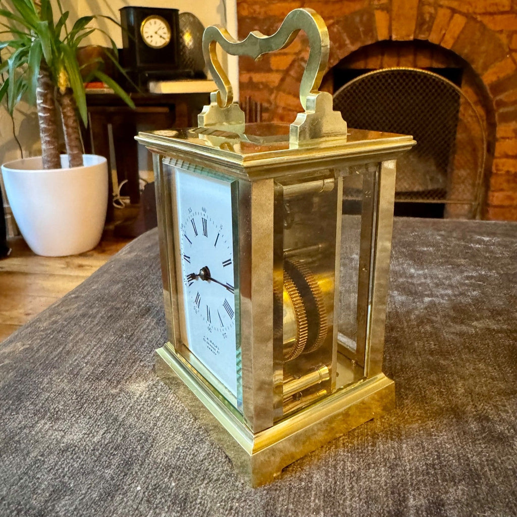 Antique French Brass Carriage Clock G R Ralfs Norwich c1880 Serviced - Mahn and Co Clock Repairs