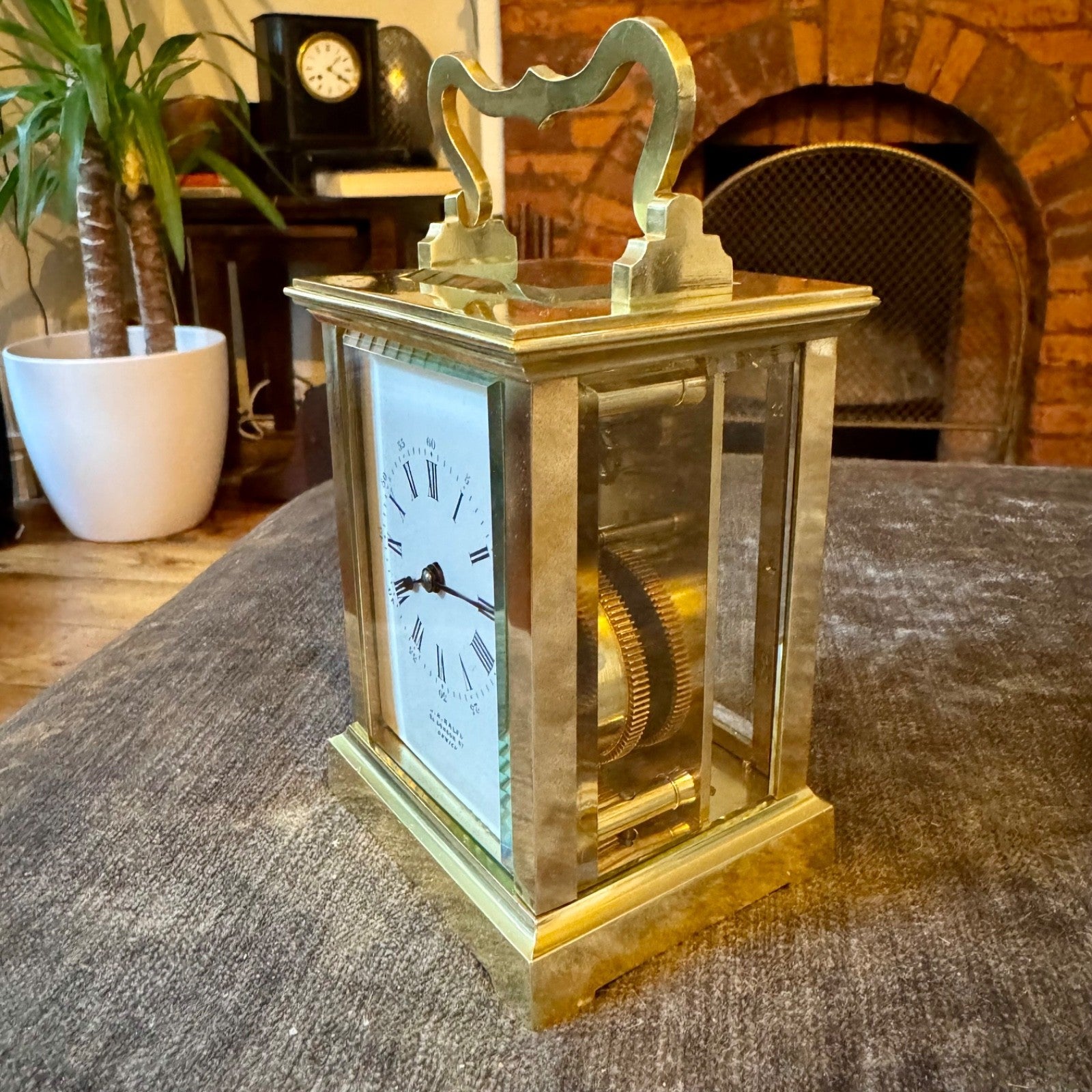Antique French Brass Carriage Clock G R Ralfs Norwich c1880 Serviced - Mahn and Co Clock Repairs