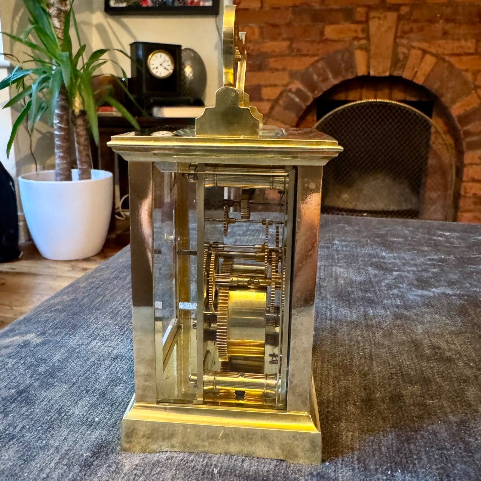 Antique French Brass Carriage Clock G R Ralfs Norwich c1880 Serviced - Mahn and Co Clock Repairs
