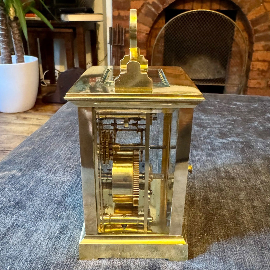 Antique French Brass Carriage Clock G R Ralfs Norwich c1880 Serviced - Mahn and Co Clock Repairs