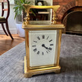 Antique French Gilt Brass Carriage Clock 8 Day Timepiece Serviced Working - Mahn and Co Clock Repairs