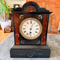 Antique French Japy Freres Slate Marble Mantel Clock Serviced c1880 - Mahn and Co Clock Repairs