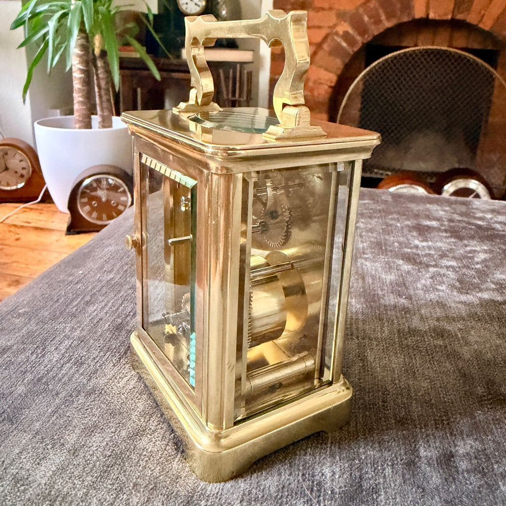 Antique Richard & Co Paris 8 Day Carriage Clock Serviced c1900 - Mahn and Co Clock Repairs