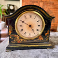 Antique Swiss Chinoiserie Mantel Clock Platform Escapement Serviced 1930s - Mahn and Co Clock Repairs