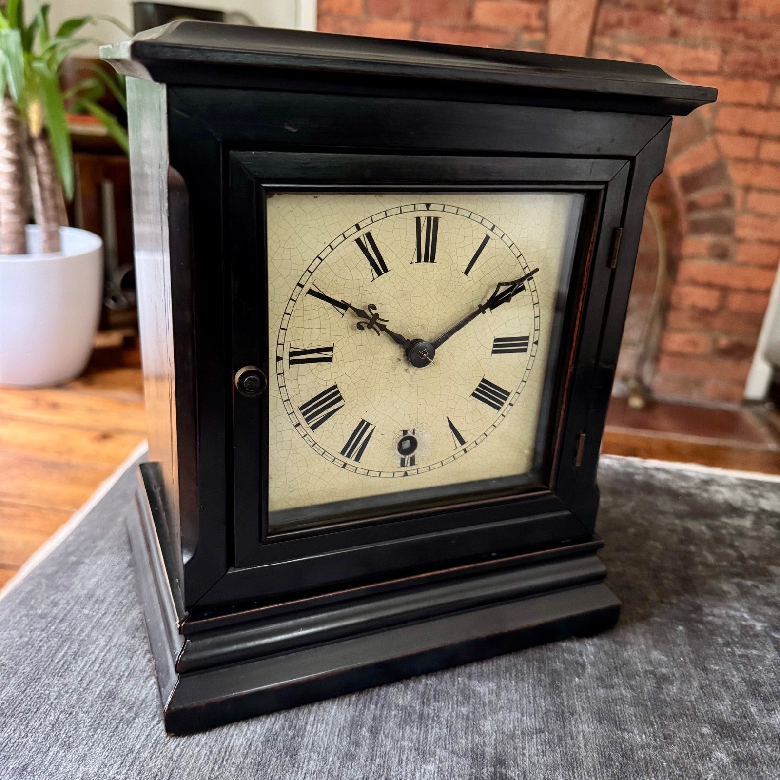 Antique Winterhalder & Hofmeier Library Clock W&H K Movement c1900 Working - Mahn and Co Clock Repairs