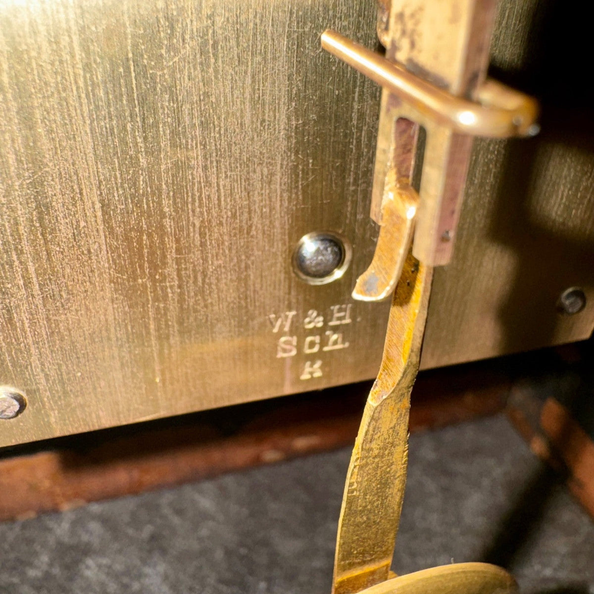 Antique Winterhalder & Hofmeier Library Clock W&H K Movement c1900 Working - Mahn and Co Clock Repairs