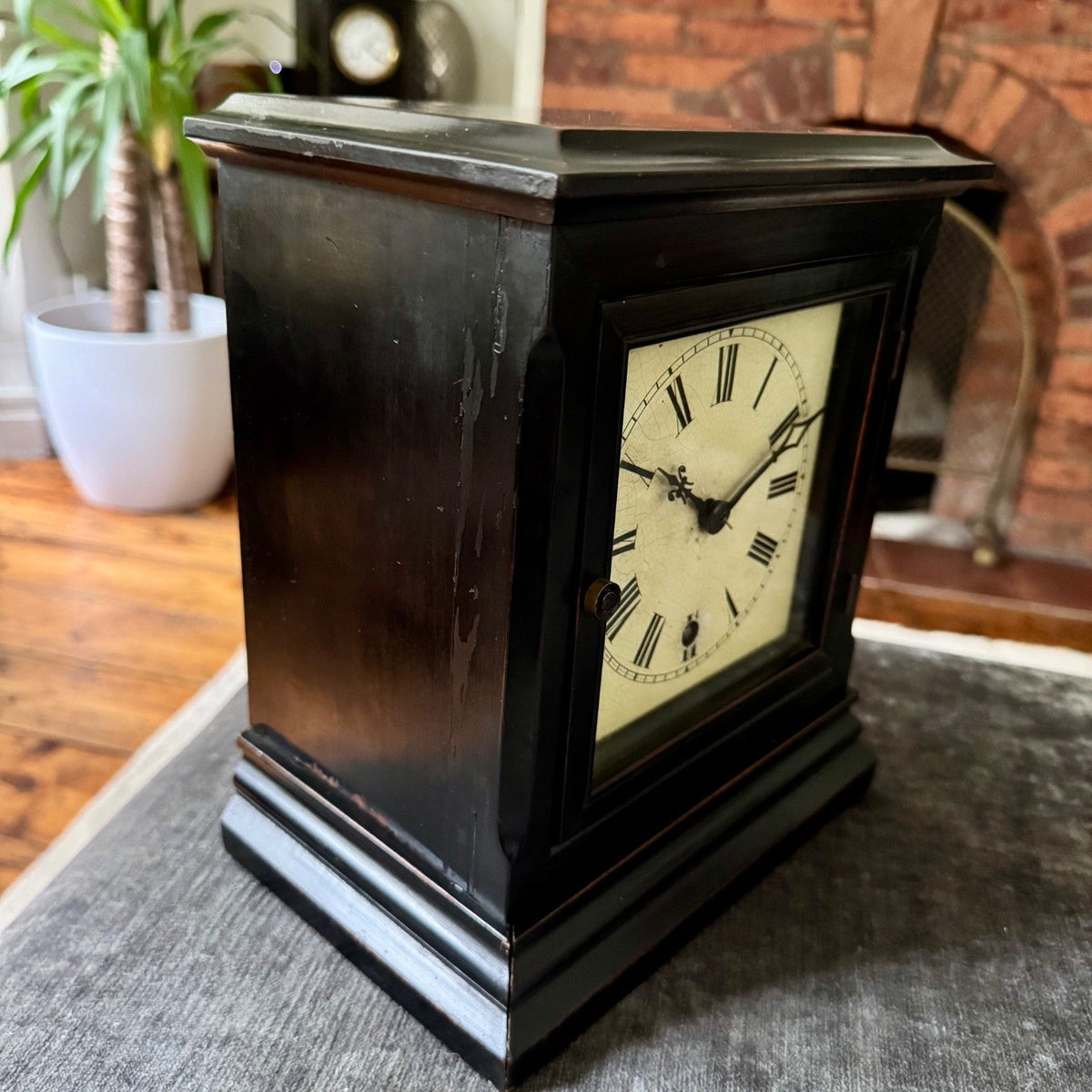 Antique Winterhalder & Hofmeier Library Clock W&H K Movement c1900 Working - Mahn and Co Clock Repairs