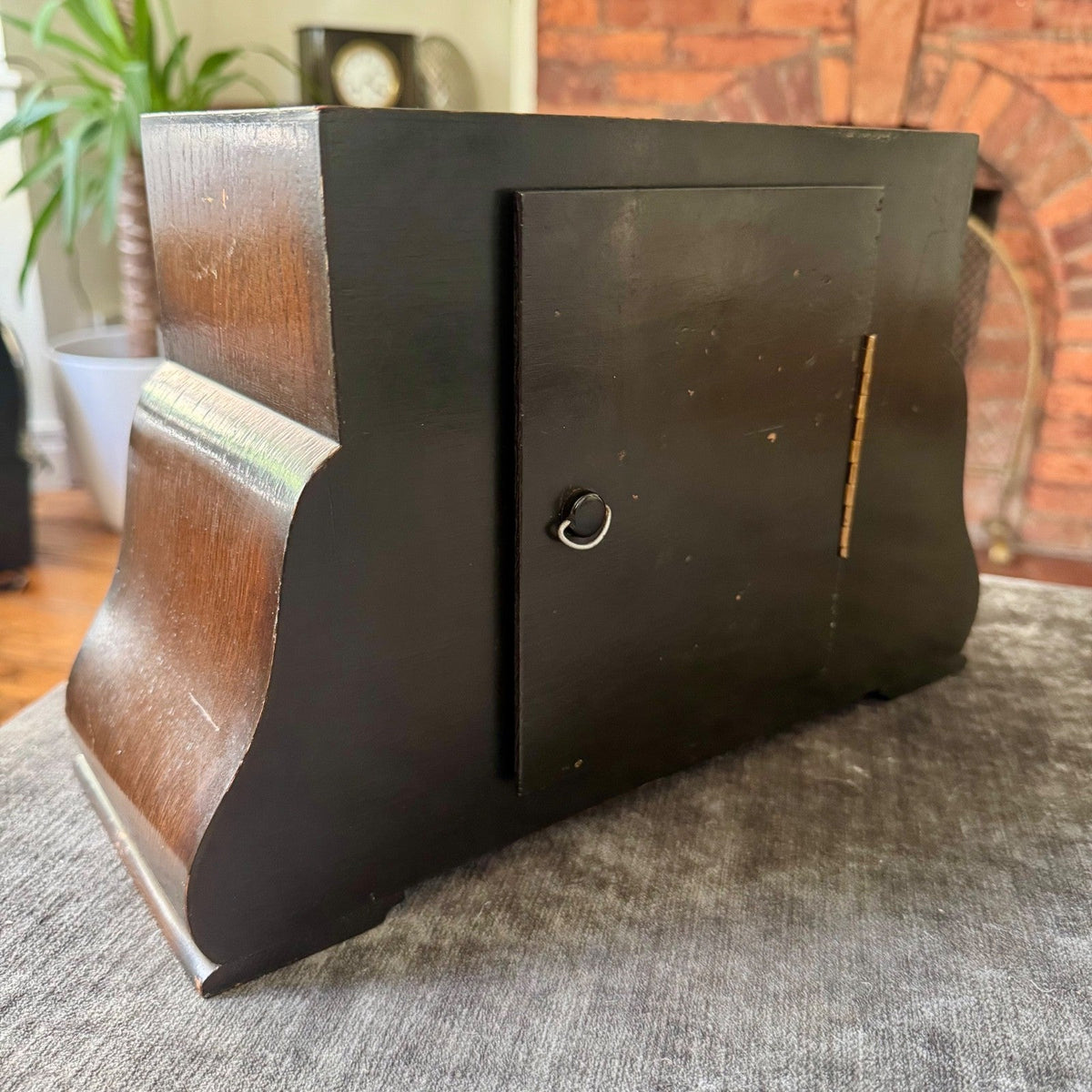 Bentima Art Deco Oak Mantel Clock Twin Train Gong Strike Fully Serviced - Mahn and Co Clock Repairs
