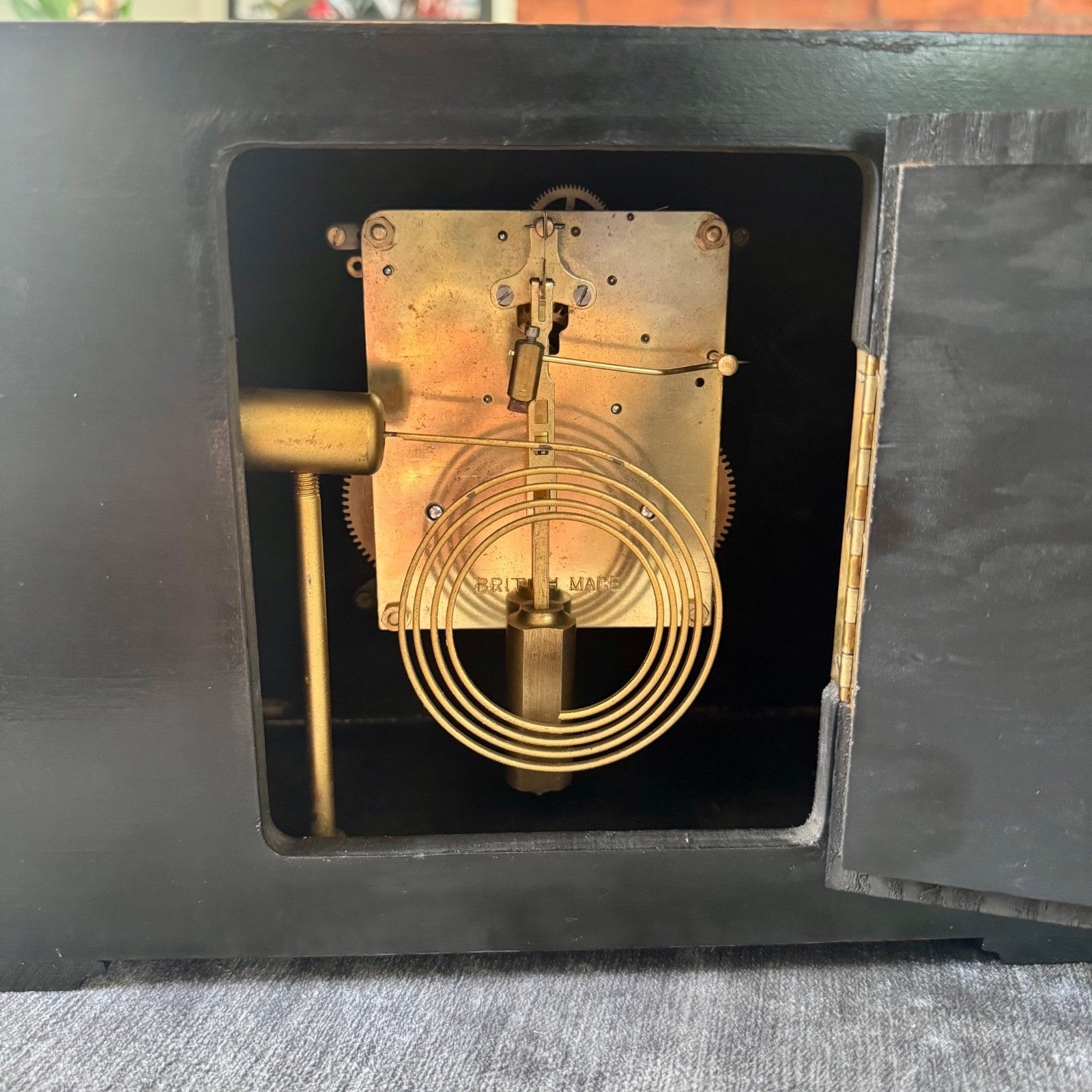 Bentima Art Deco Oak Mantel Clock Twin Train Gong Strike Fully Serviced - Mahn and Co Clock Repairs