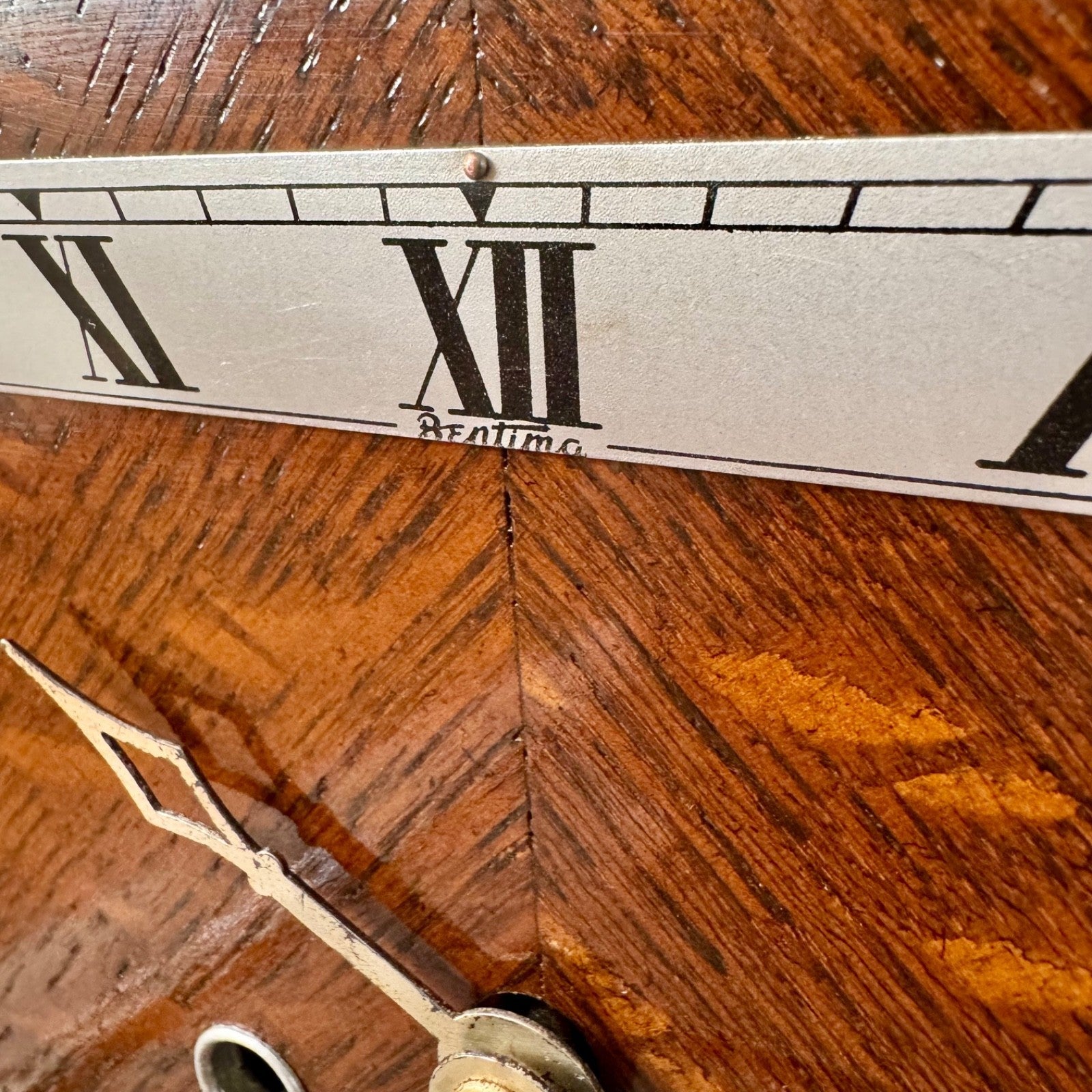 Bentima Art Deco Oak Mantel Clock Twin Train Gong Strike Fully Serviced - Mahn and Co Clock Repairs