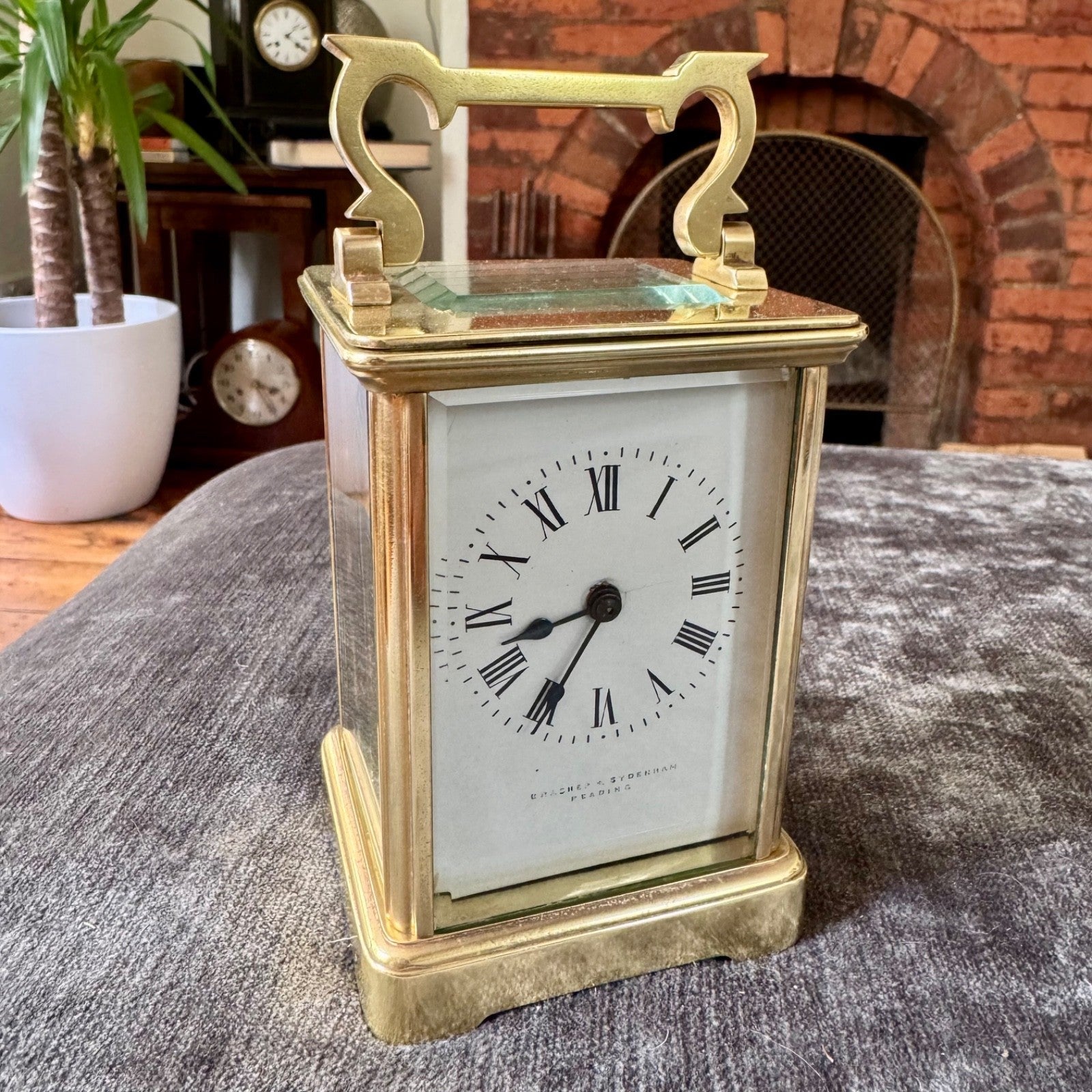 Bracher & Sydenham Reading Brass Carriage Clock Fully Serviced French - Mahn and Co Clock Repairs