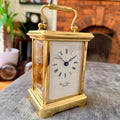David Peterson DP/BT Boîte 8 Day Mechanical Carriage Clock 11 Jewel Serviced - Mahn and Co Clock Repairs