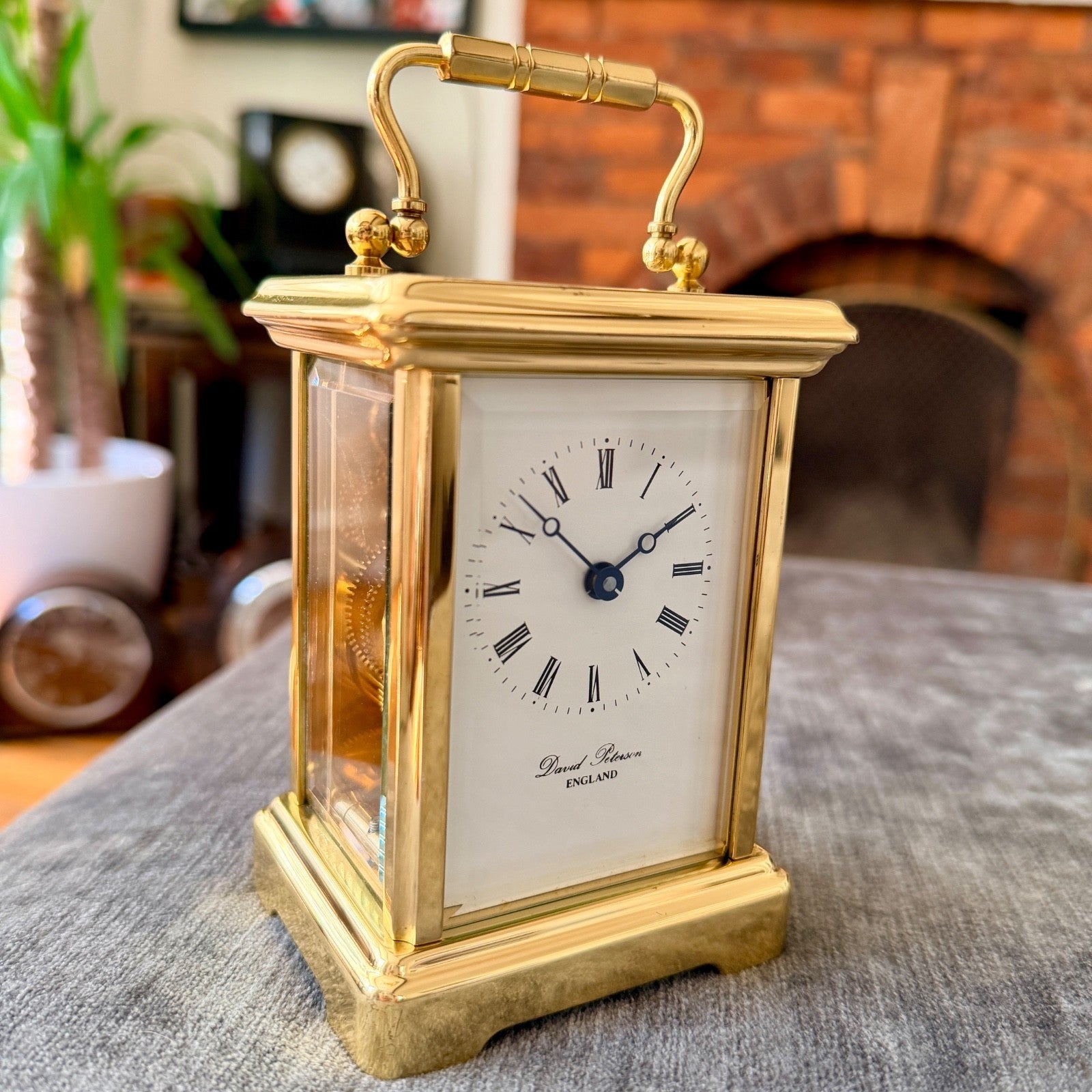 David Peterson DP/BT Boîte 8 Day Mechanical Carriage Clock 11 Jewel Serviced - Mahn and Co Clock Repairs