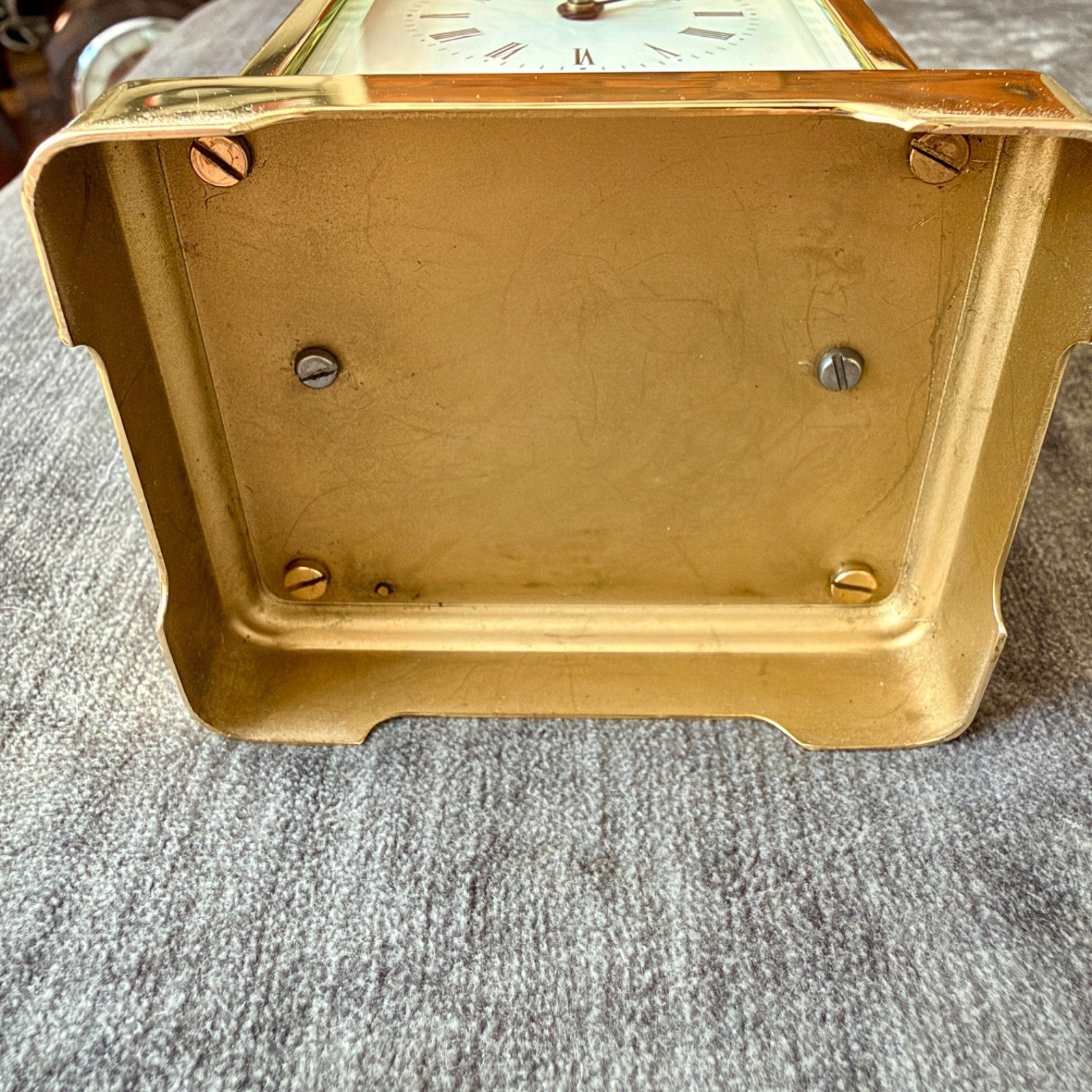 David Peterson DP/BT Boîte 8 Day Mechanical Carriage Clock 11 Jewel Serviced - Mahn and Co Clock Repairs