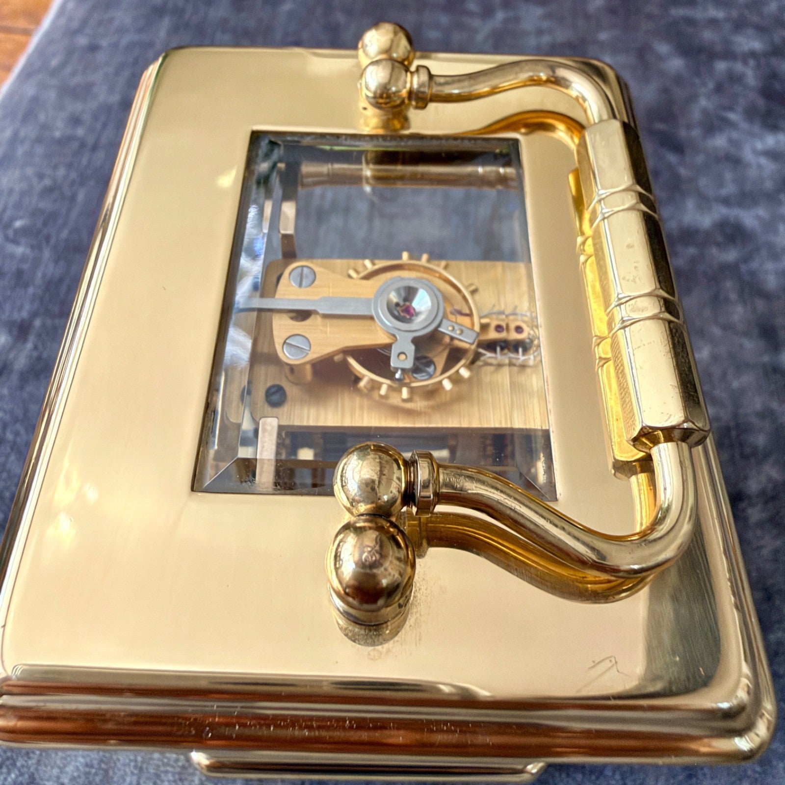 David Peterson DP/BT Boîte 8 Day Mechanical Carriage Clock 11 Jewel Serviced - Mahn and Co Clock Repairs