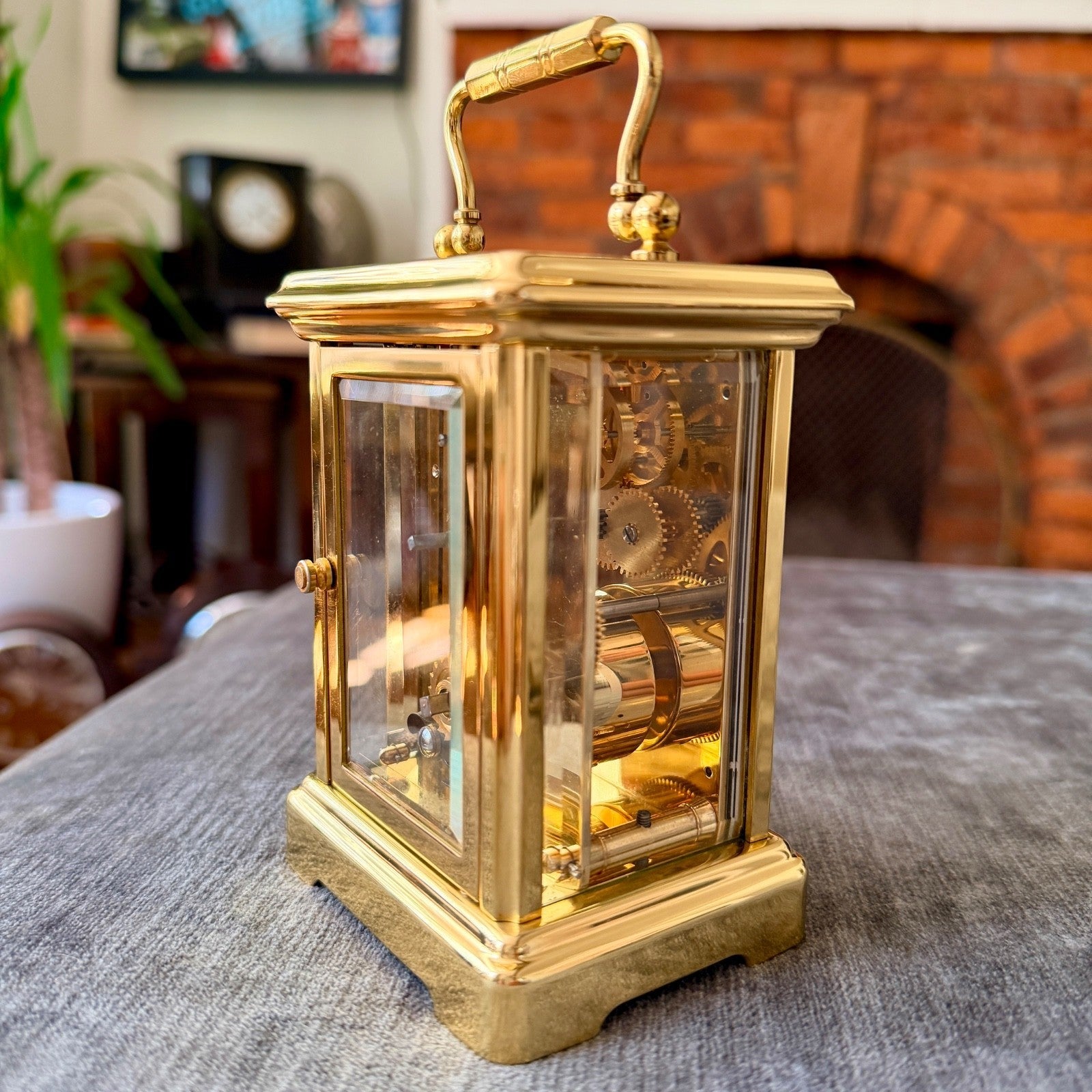 David Peterson DP/BT Boîte 8 Day Mechanical Carriage Clock 11 Jewel Serviced - Mahn and Co Clock Repairs
