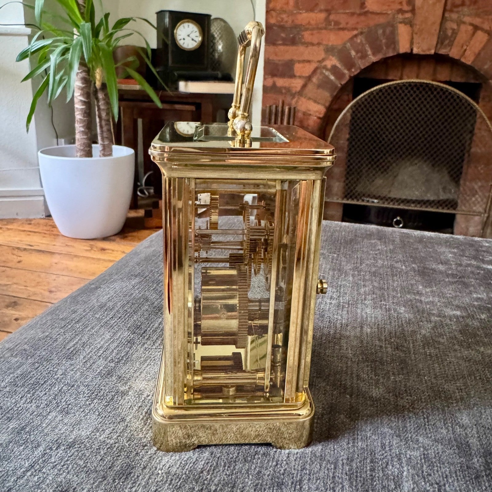 Garrard & Co London FEMA Brass Carriage Clock 8 Day Mechanical Serviced with Key - Mahn and Co Clock Repairs