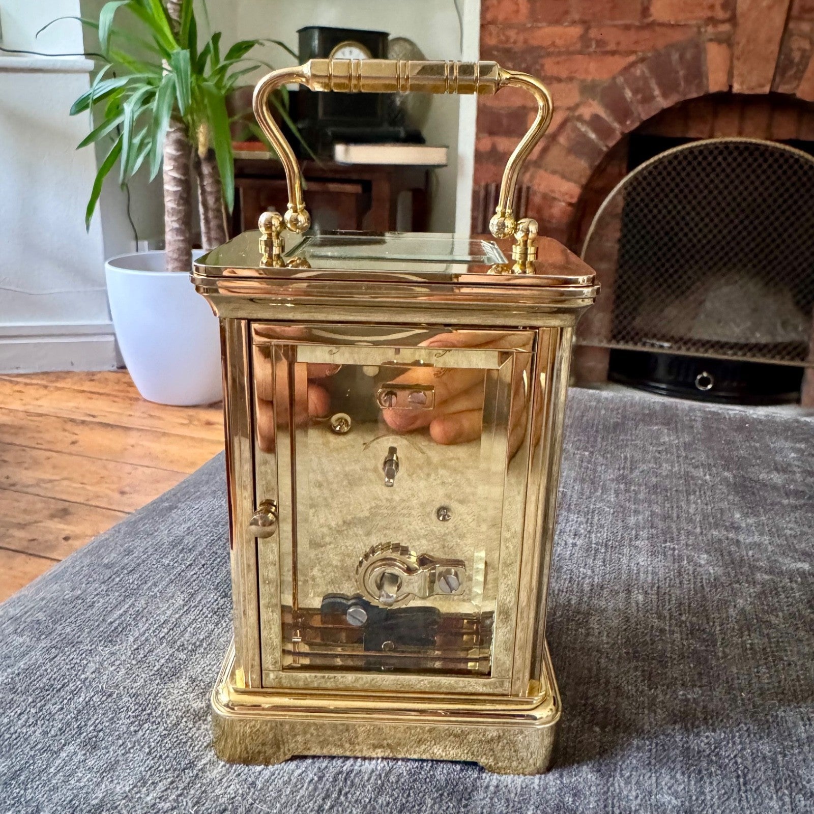 Garrard & Co London FEMA Brass Carriage Clock 8 Day Mechanical Serviced with Key - Mahn and Co Clock Repairs