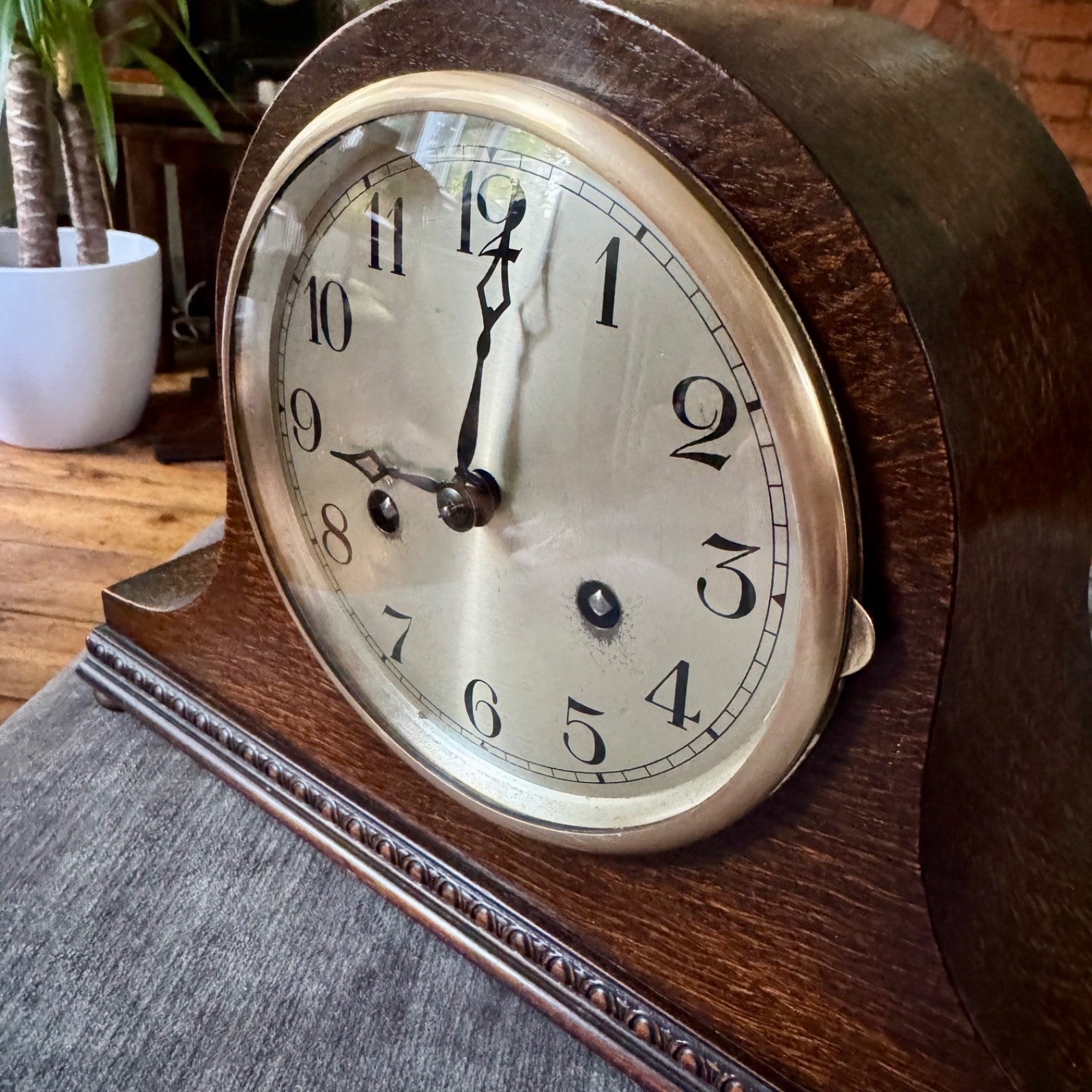 German Art Deco Oak Mantel Clock | Fully Serviced | Gong Strike | c1930s - Mahn and Co Clock Repairs