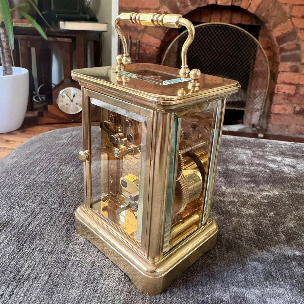 Matthew Norman 1754A Swiss Brass Carriage Clock Alarm 8 Day Serviced Working - Mahn and Co Clock Repairs