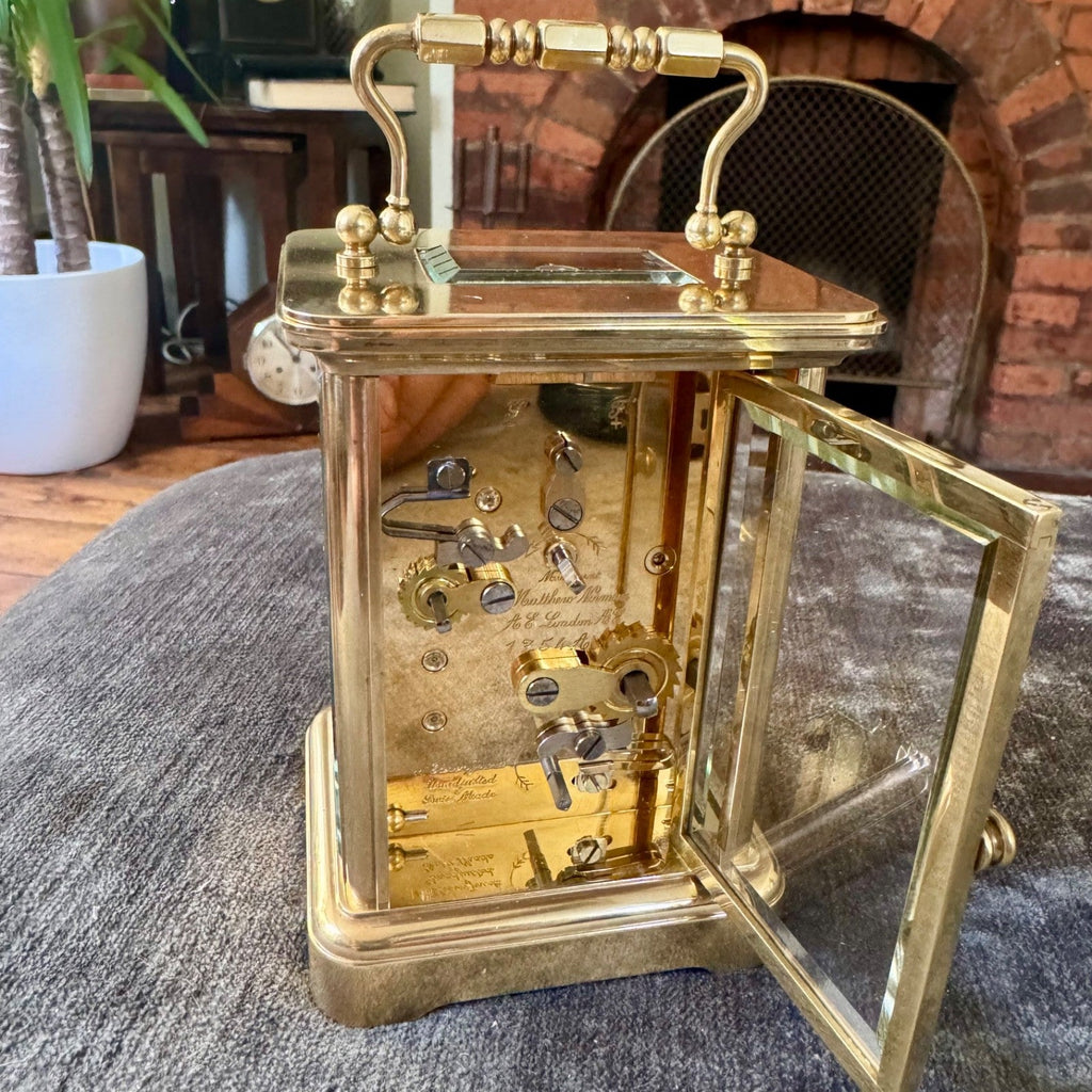 Matthew Norman 1754A Swiss Brass Carriage Clock Alarm 8 Day Serviced Working - Mahn and Co Clock Repairs