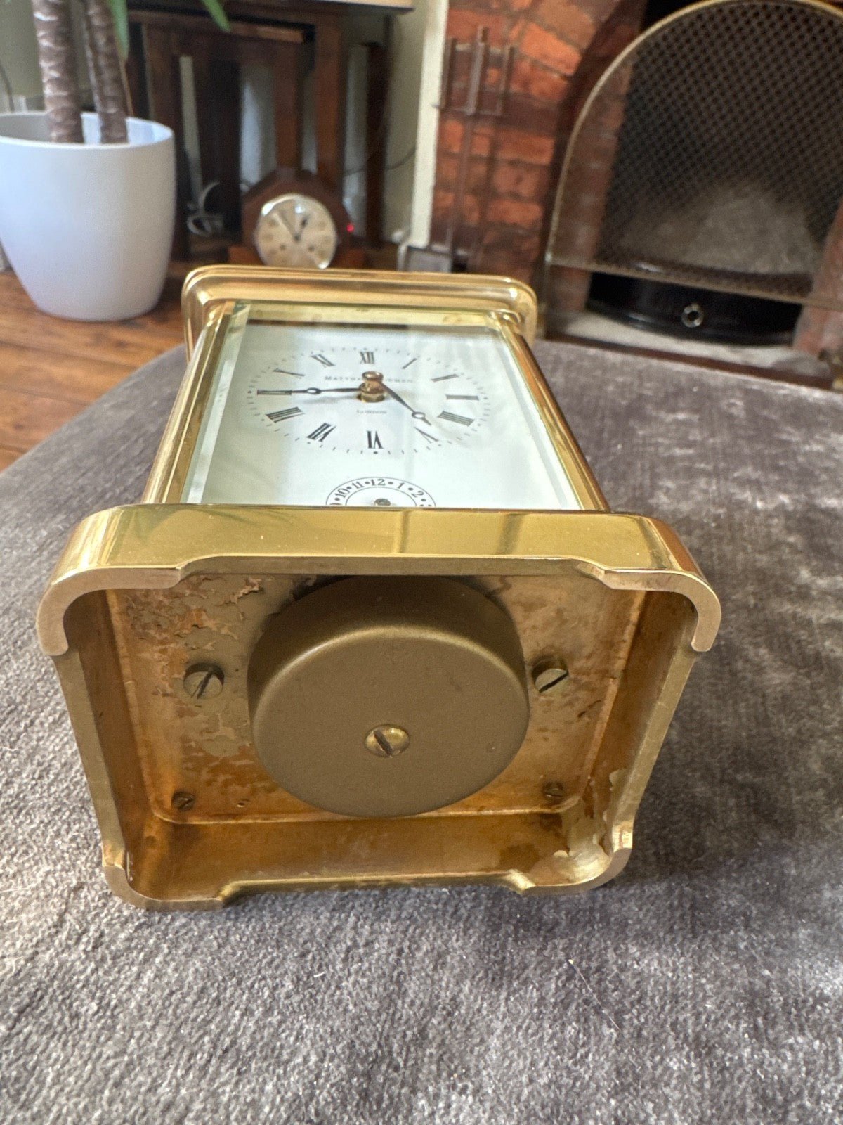 Matthew Norman 1754A Swiss Brass Carriage Clock Alarm 8 Day Serviced Working - Mahn and Co Clock Repairs
