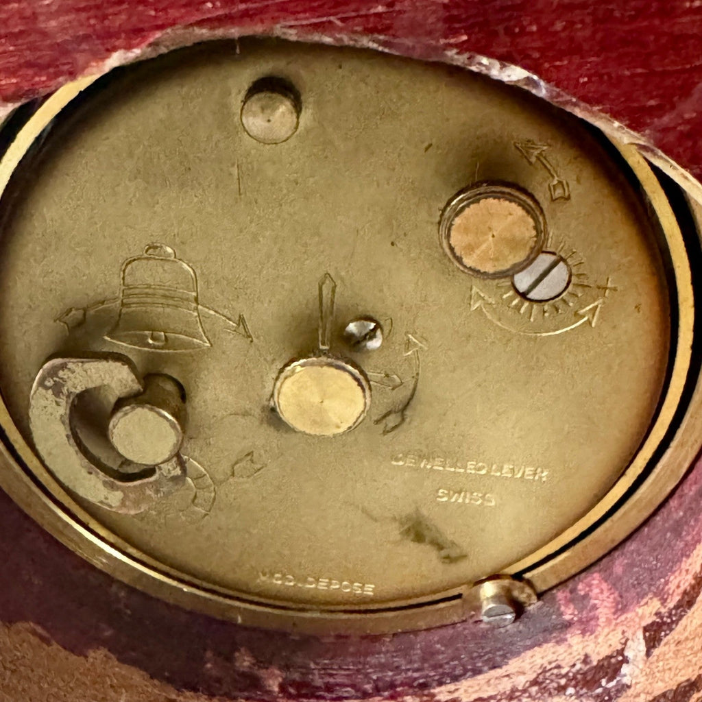 Matthew Norman 811HW Swiss Mechanical Alarm Clock Box Papers 1979 Working - Mahn and Co Clock Repairs