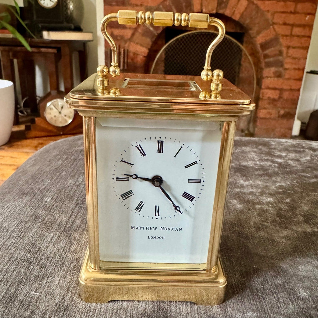 Matthew Norman London Swiss Brass Carriage Clock Fully Serviced Working - Mahn and Co Clock Repairs