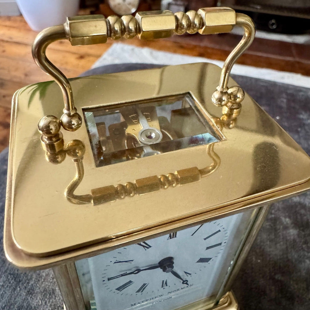 Matthew Norman London Swiss Brass Carriage Clock Fully Serviced Working - Mahn and Co Clock Repairs