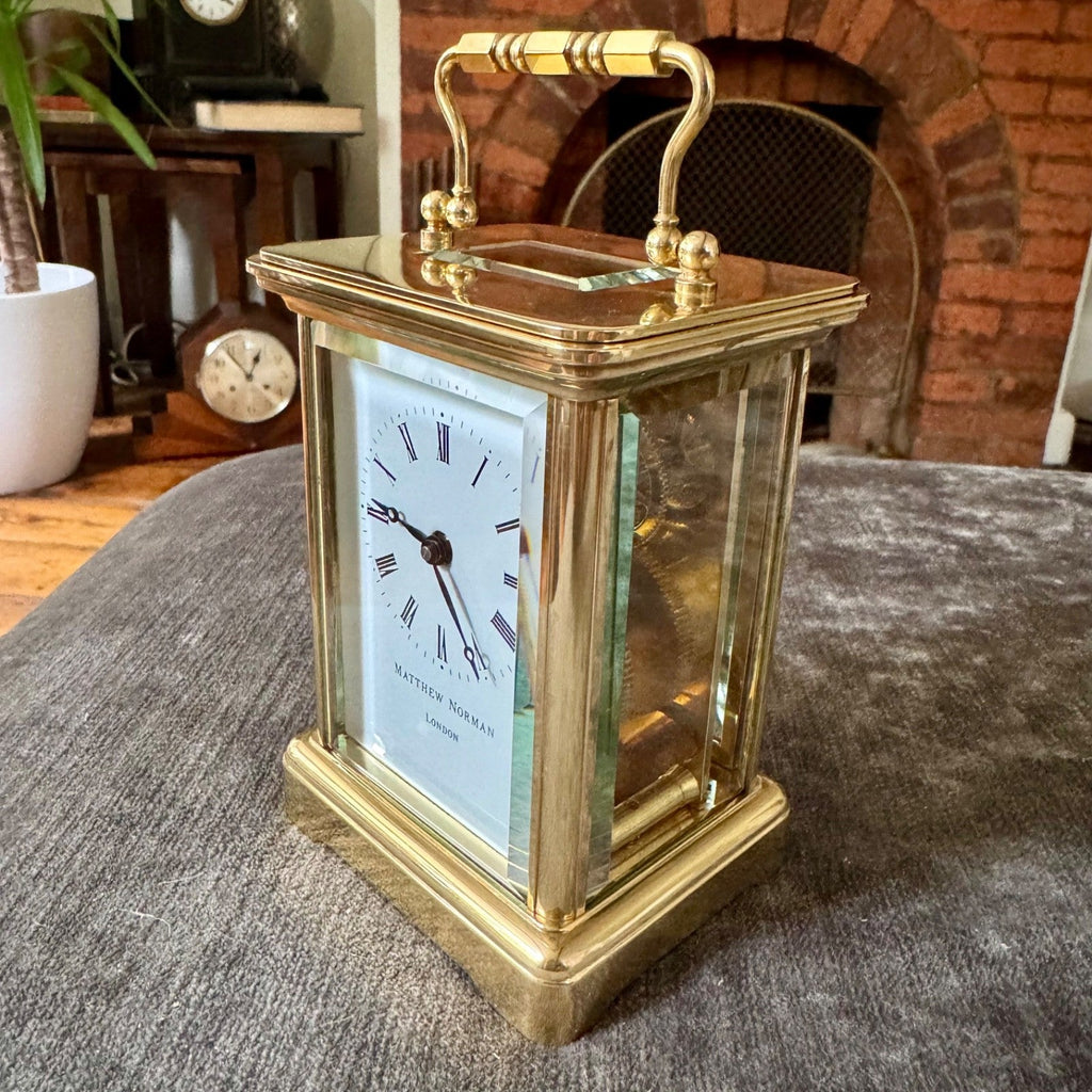 Matthew Norman London Swiss Brass Carriage Clock Fully Serviced Working - Mahn and Co Clock Repairs