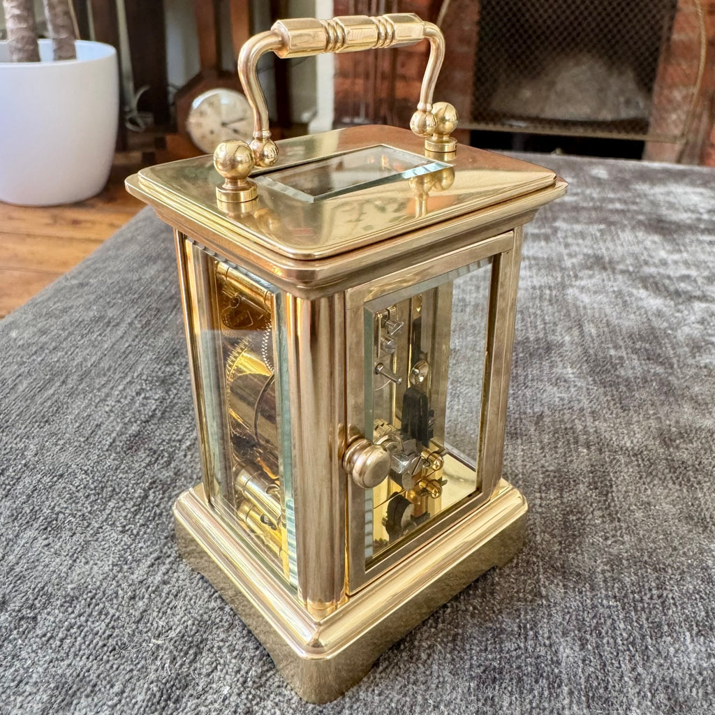 Matthew Norman Miniature Swiss Brass Carriage Clock - Mahn and Co Clock Repairs
