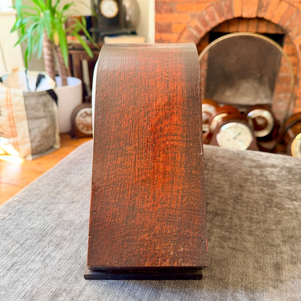 Restored 1930s Art Deco Westminster Chime Mantel Clock Alpine Carved Case - Mahn and Co Clock Repairs