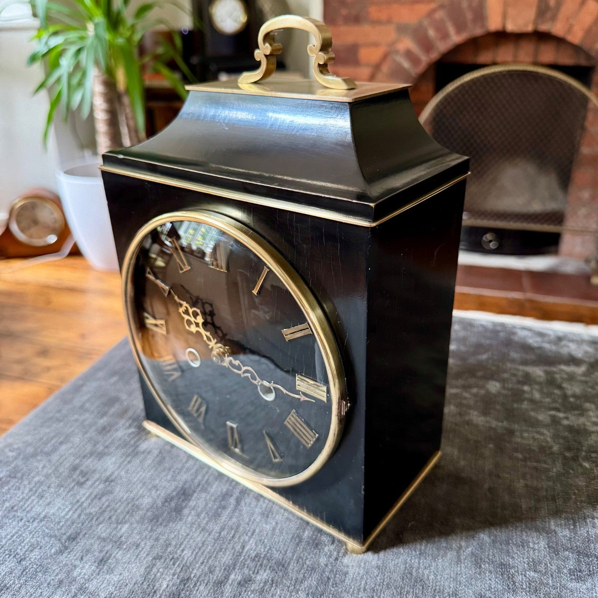 Smiths Black Ebonised 8 Day Gong Striking Mantel Clock Vintage Serviced Working - Mahn and Co Clock Repairs