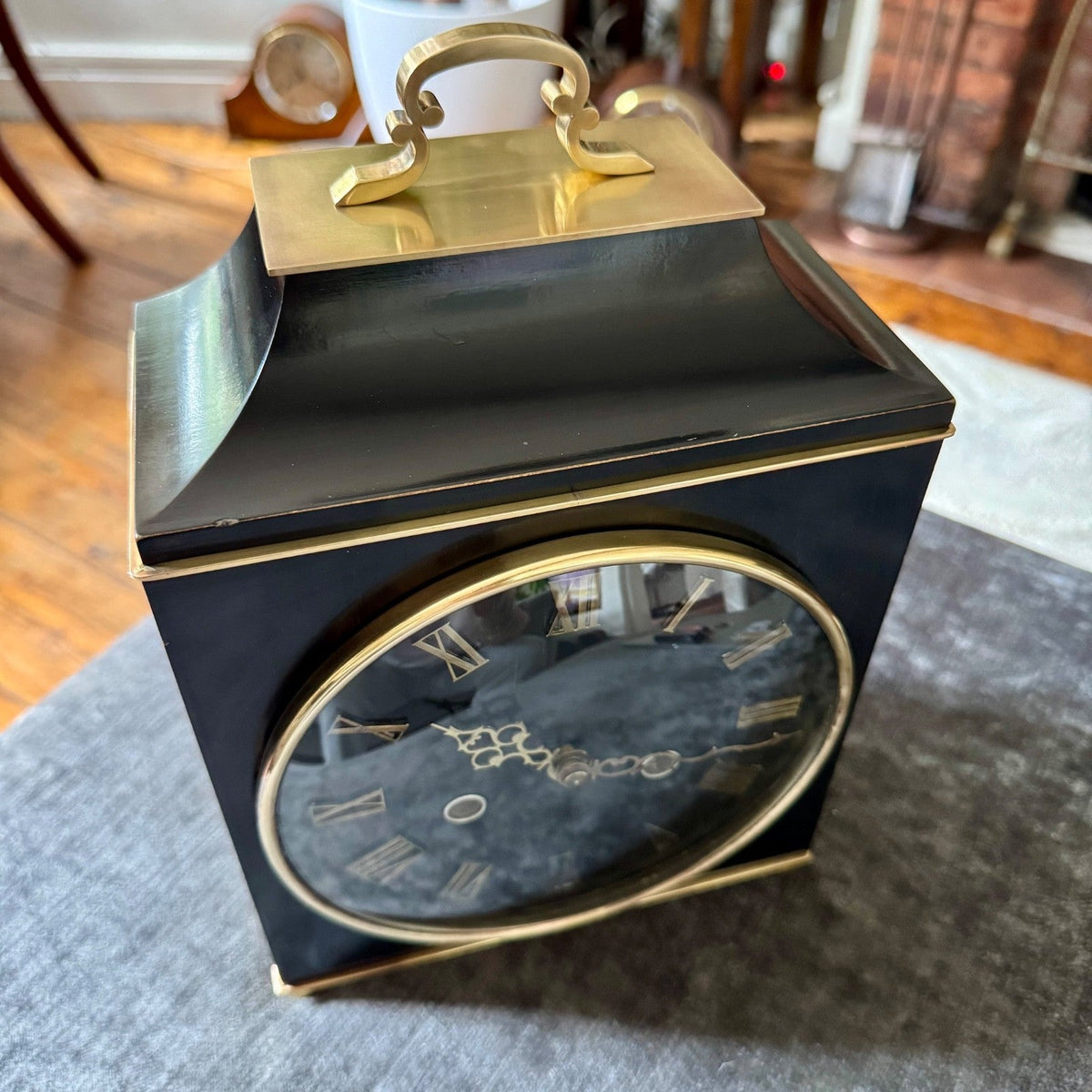 Smiths Black Ebonised 8 Day Gong Striking Mantel Clock Vintage Serviced Working - Mahn and Co Clock Repairs