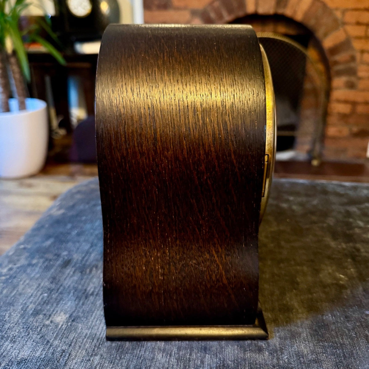 Smiths Enfield Battersea Mantel Clock 1950s Oak Serviced Mechanical Pendulum - Mahn and Co Clock Repairs
