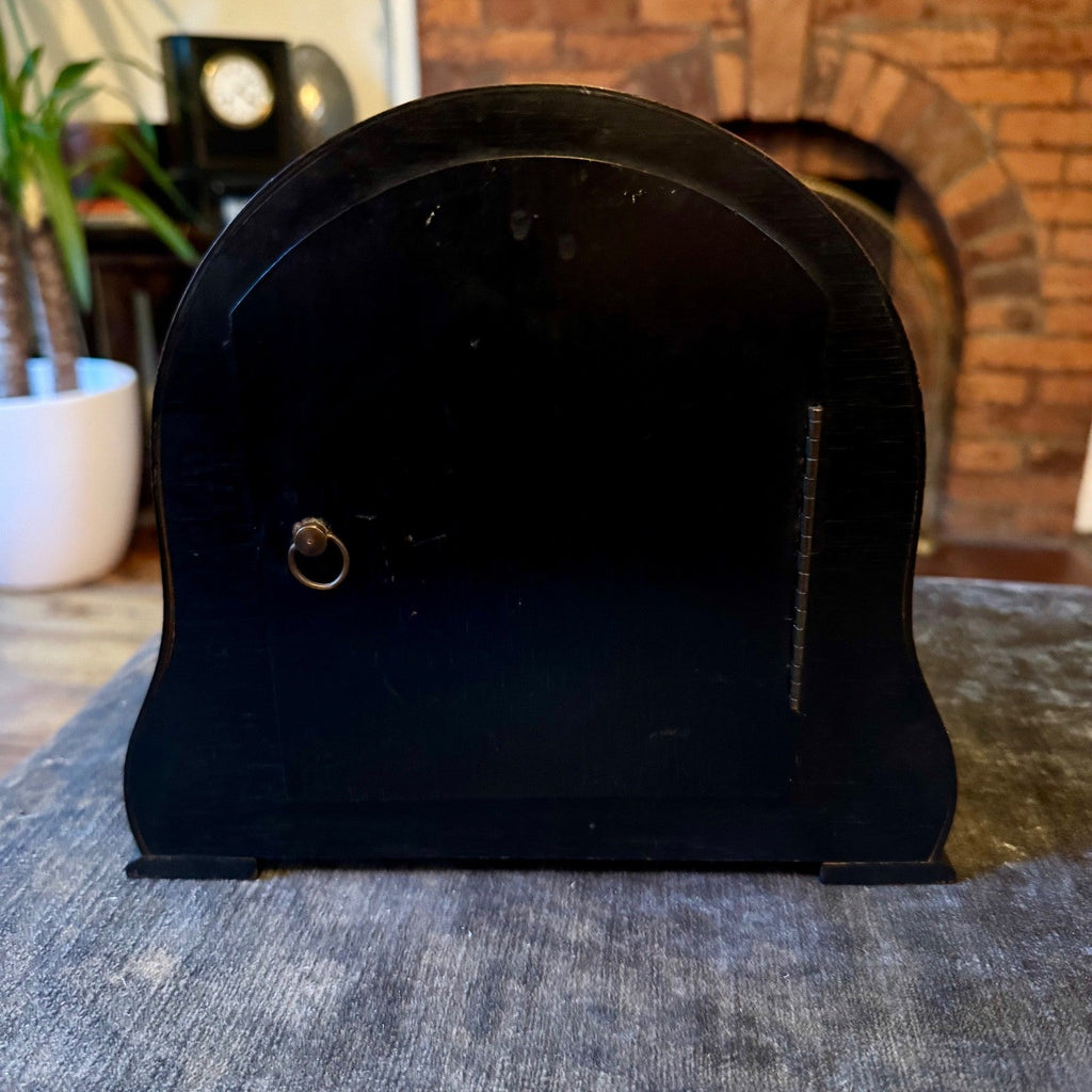 Smiths Enfield Battersea Mantel Clock 1950s Oak Serviced Mechanical Pendulum - Mahn and Co Clock Repairs