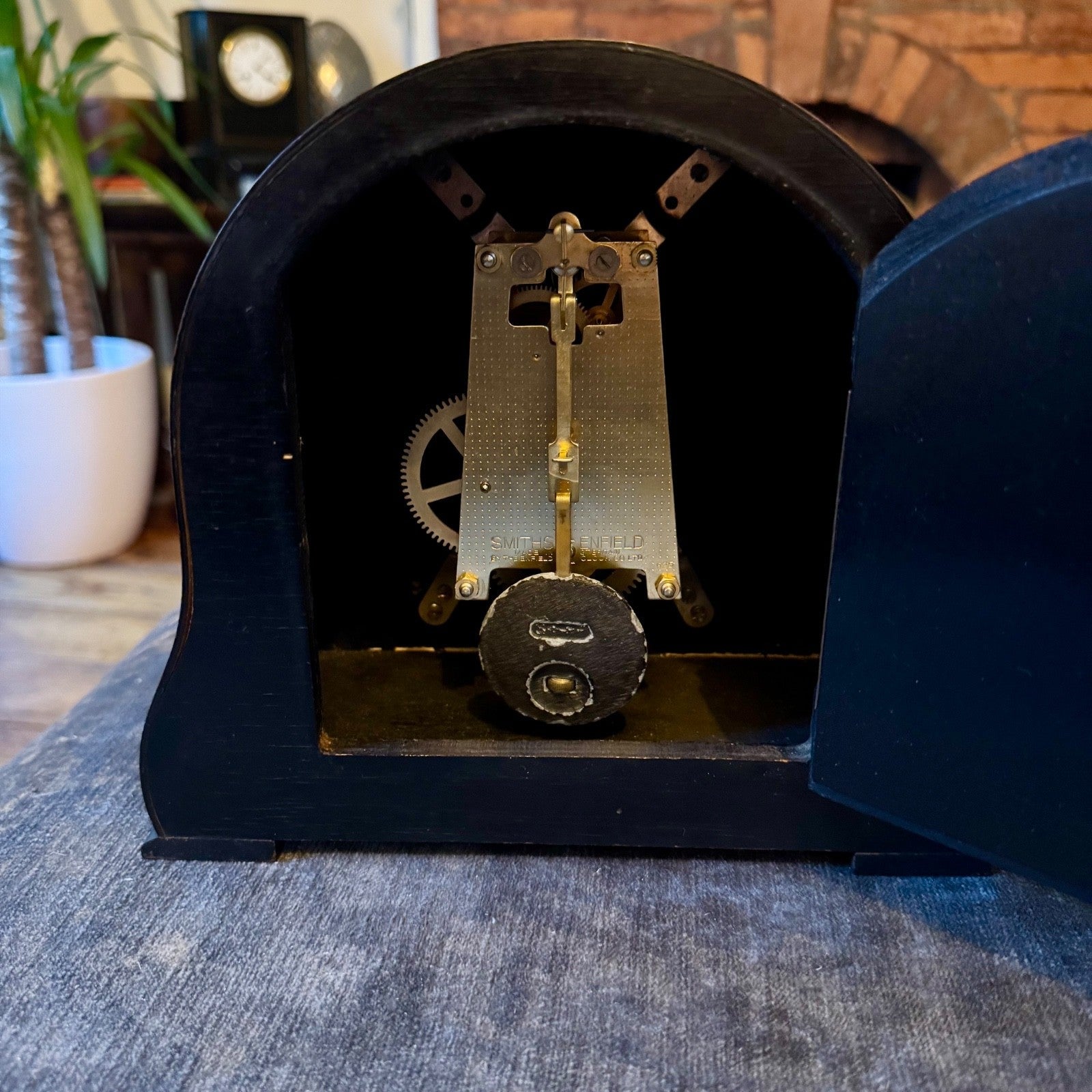 Smiths Enfield Battersea Mantel Clock 1950s Oak Serviced Mechanical Pendulum - Mahn and Co Clock Repairs