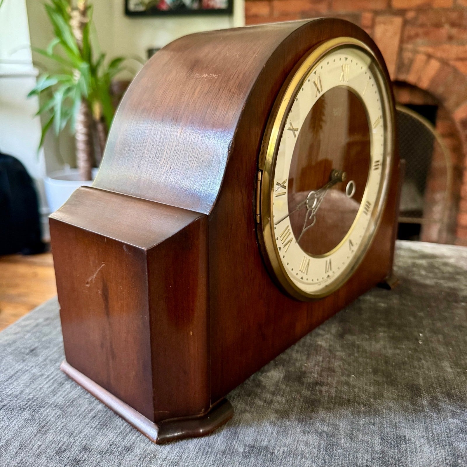Smiths Enfield Mantel Clock 1955 Fully Serviced Vintage Walnut Gong Strike Worki - Mahn and Co Clock Repairs