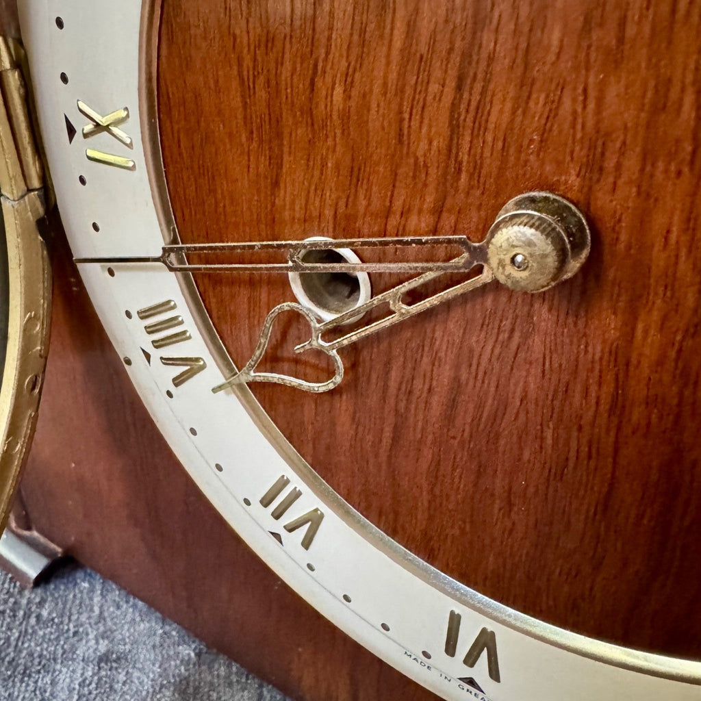 Smiths Enfield Mantel Clock 1955 Fully Serviced Vintage Walnut Gong Strike Worki - Mahn and Co Clock Repairs