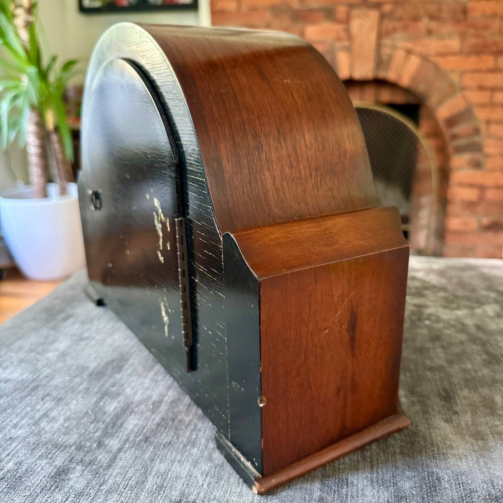 Smiths Enfield Mantel Clock 1955 Fully Serviced Vintage Walnut Gong Strike Worki - Mahn and Co Clock Repairs