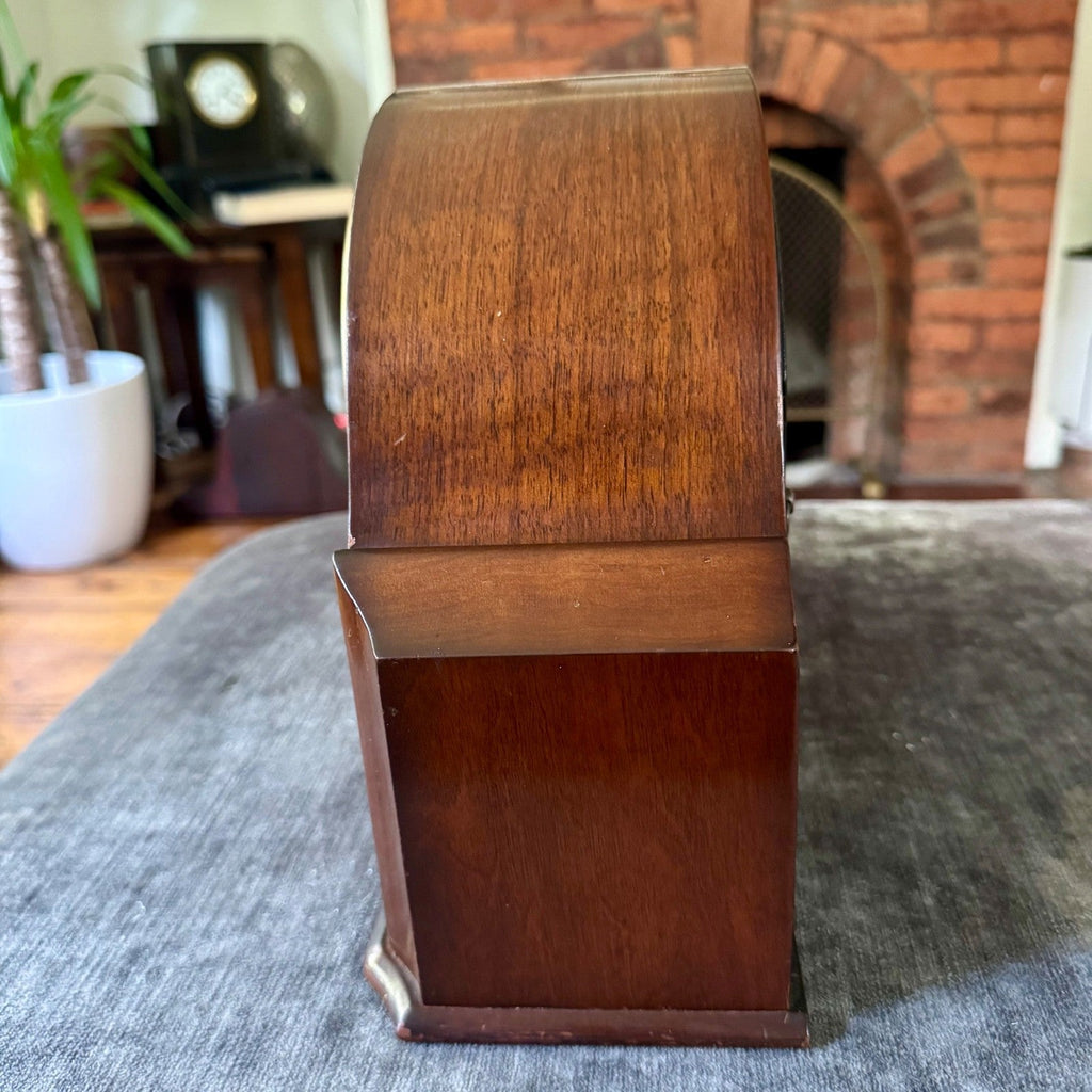 Smiths Enfield Mantel Clock 1955 Fully Serviced Vintage Walnut Gong Strike Worki - Mahn and Co Clock Repairs