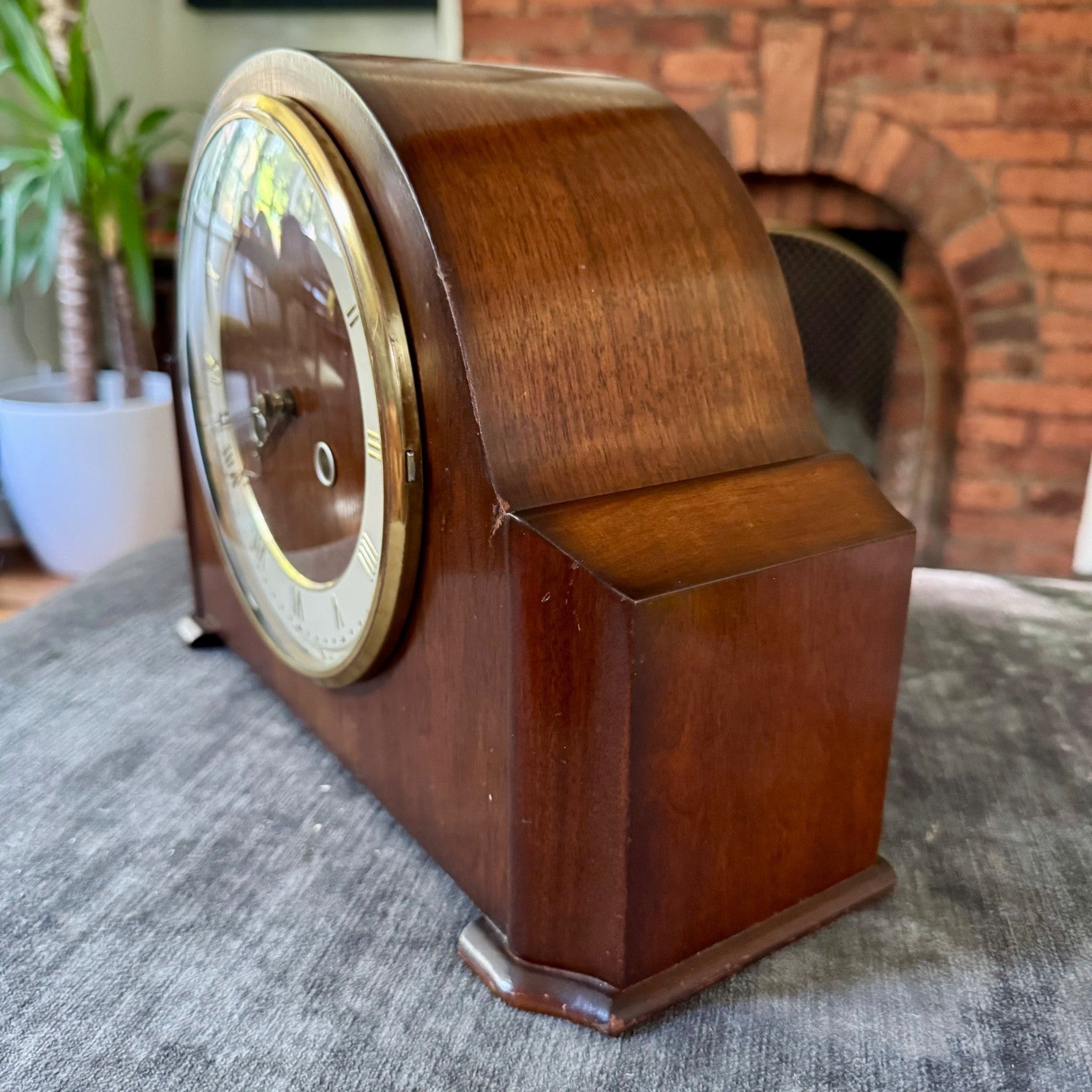 Smiths Enfield Mantel Clock 1955 Fully Serviced Vintage Walnut Gong Strike Worki - Mahn and Co Clock Repairs