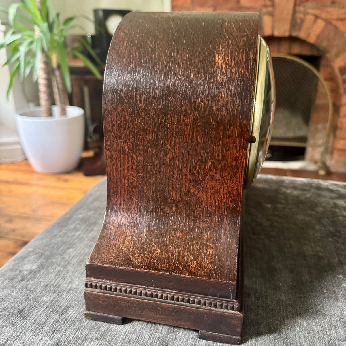 Vintage Empire Oak Mantel Clock Fully Serviced Gong Strike C1940s Made in En - Mahn and Co Clock Repairs