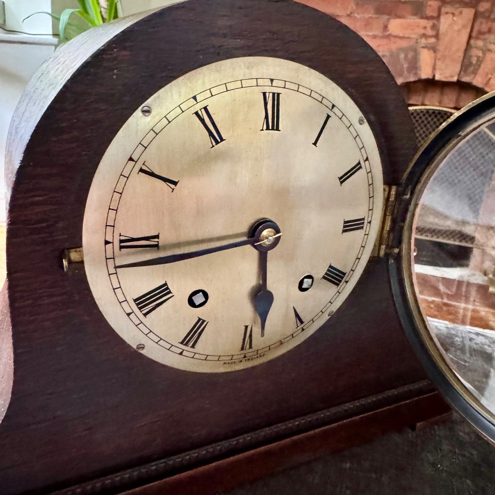 Vintage Empire Oak Mantel Clock Fully Serviced Gong Strike C1940s Made in En - Mahn and Co Clock Repairs