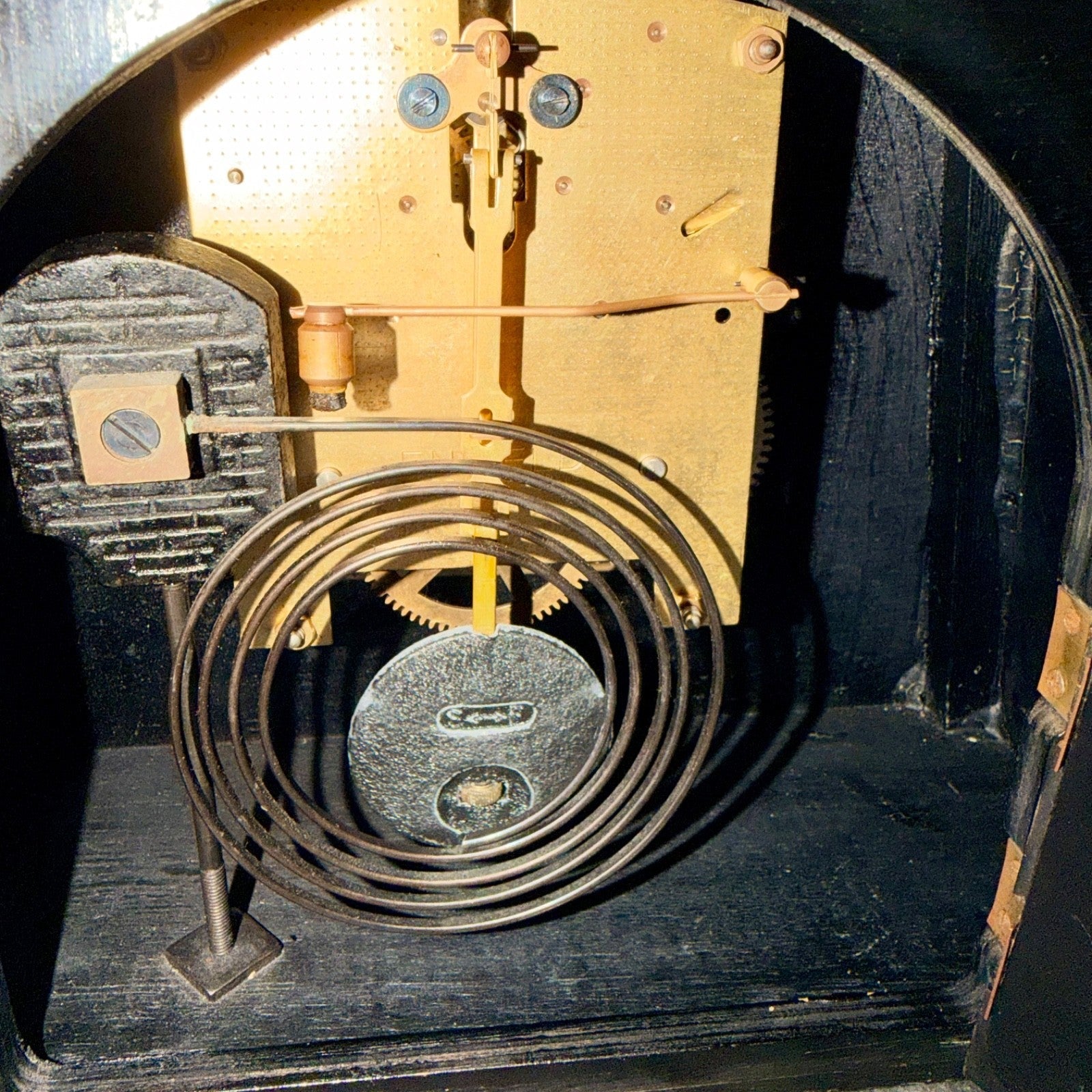 Vintage Enfield Oak Mantel Clock Gong Strike Art Deco English Working - Mahn and Co Clock Repairs